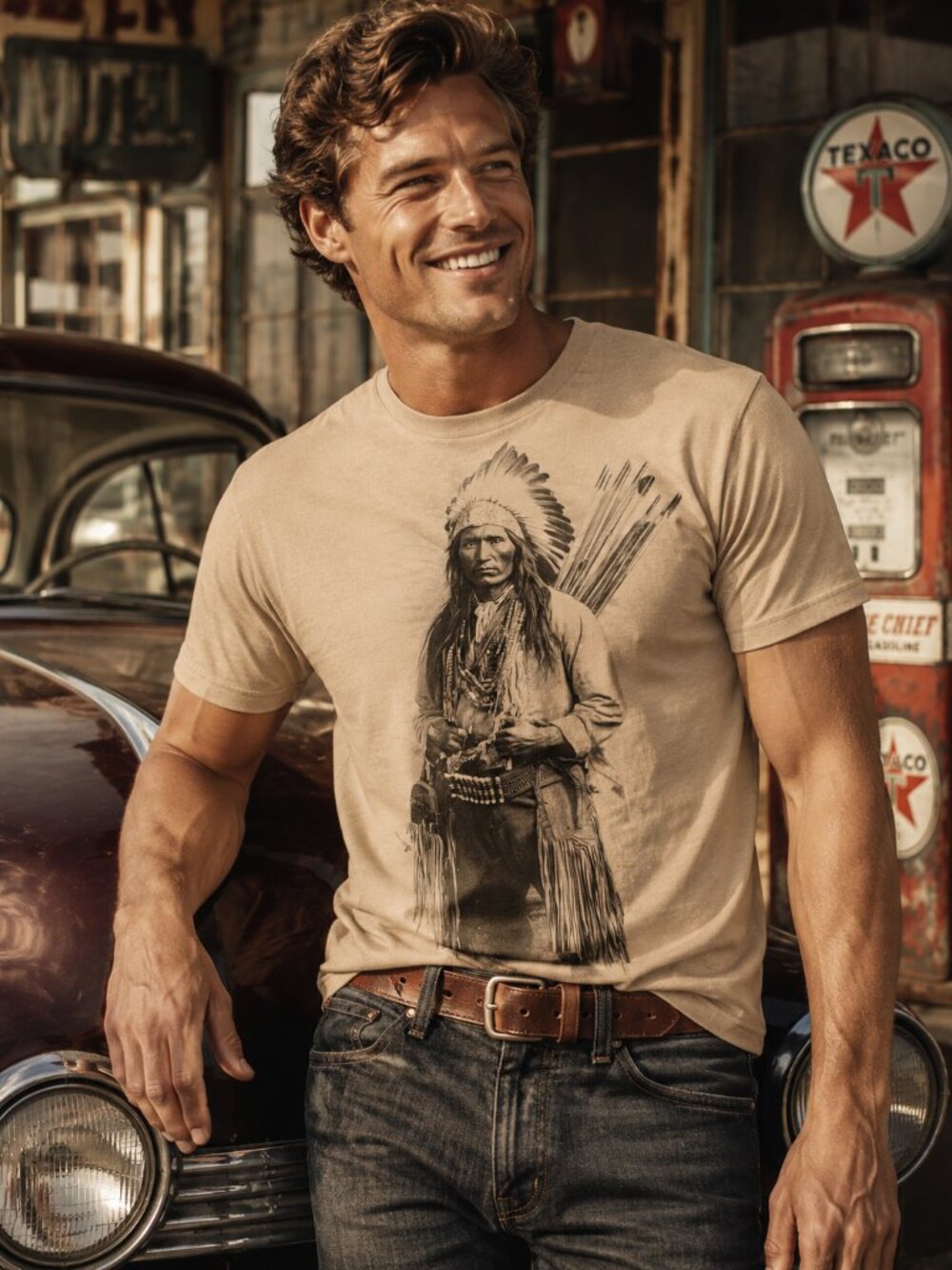 Vintage Native Spirit Tee HATMAN ORIGINALS VINTAGE STYLE T SHIRT TEE